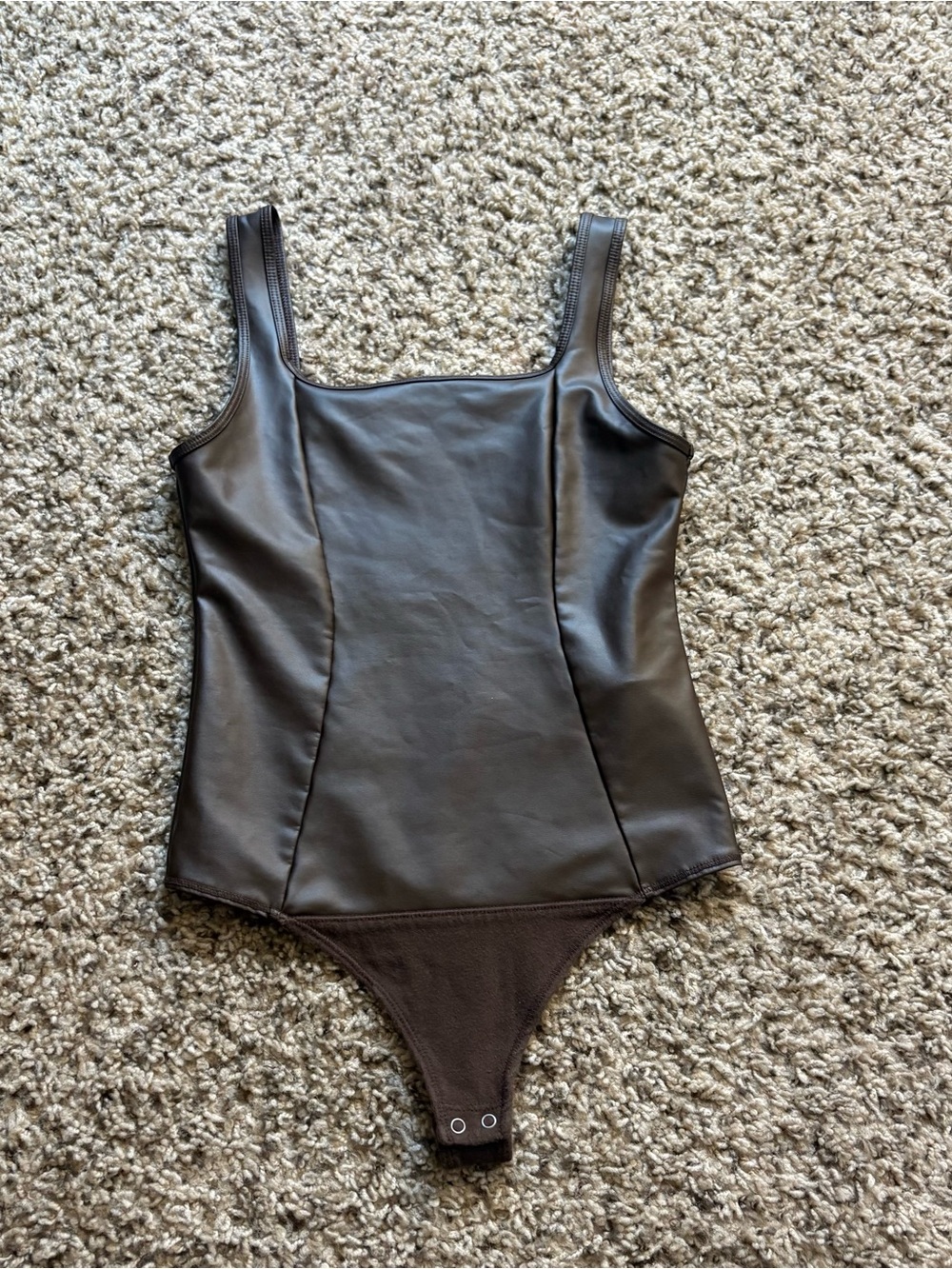 Abercrombie & Fitch Brown Faux Leather Bodysuit Size Women’s XS